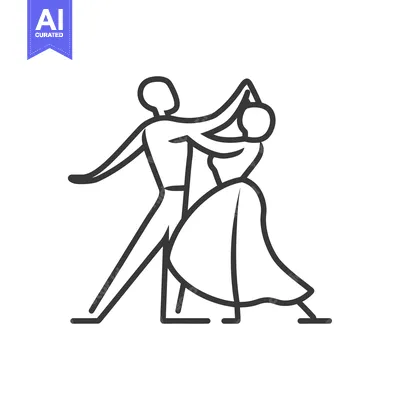 Aset desain premium: Two people dancing elegantly together in a graceful embrace