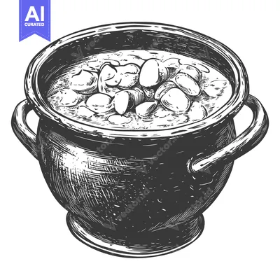 Aset premium populer: A Cauldron of Stew with Potatoes and Mushrooms