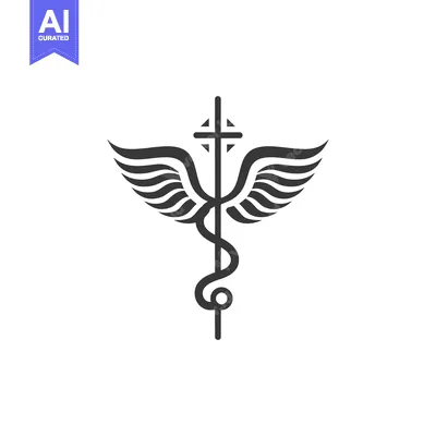 Aset premium populer: Christian Medical Symbol with Wings and Cross