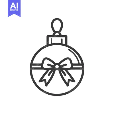 Aset desain premium: Christmas Ornament with a Bow