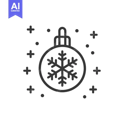 Premium design asset: Christmas Ornament with Snowflake Design and Plus Signs