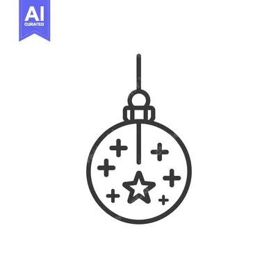 Aset desain premium: Christmas Ornament with Star and Plus Signs