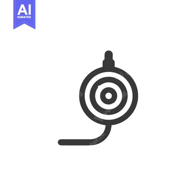 Aset premium populer: Minimalist Icon of a Target with Cable on White Background