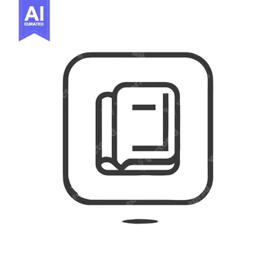 Aset premium populer: Minimalist Book Icon with Rounded Square Frame, Dark Gray Outline