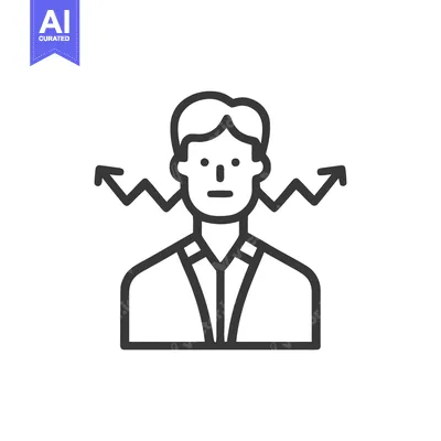 Aset premium populer: Stressed Businessman Icon with Zigzag Arrows Representing Pressure and