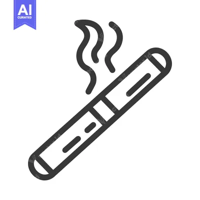 Aset desain premium: An illustration showing an electronic cigarette producing vapor
