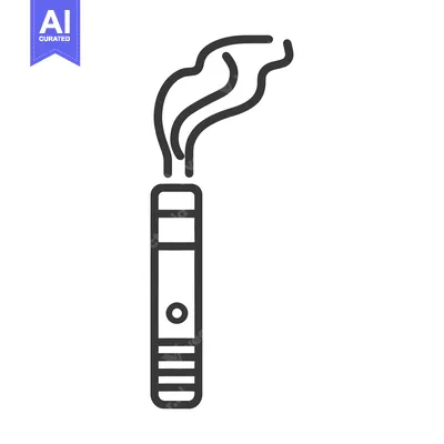 Aset desain premium: An illustrated image showing smoke rising from a cylindrical object