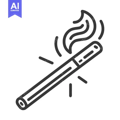 Aset premium populer: An illustrated image of a lit and burning smoking stick