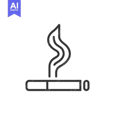 Aset premium populer: A burning cigarette with visible smoke rising into the air
