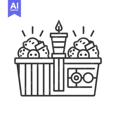 Popular premium asset: A decorative container holding food and a small lit candle