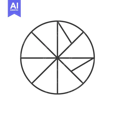 Aset desain premium: Circle divided into ten equal segments by lines converging at the cent