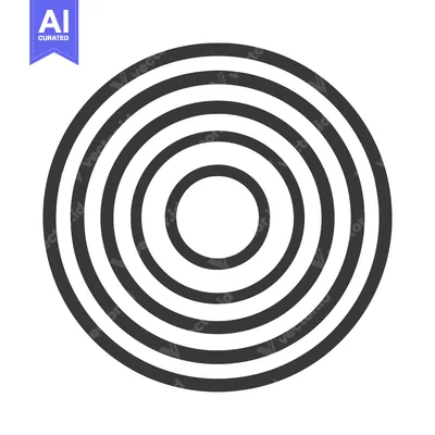 Aset premium populer: Concentric Circles: Minimalist Black and White Geometric Design Elemen