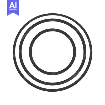 Aset desain premium: Concentric Circles: Minimalist Black Line Art on White Background, Geo