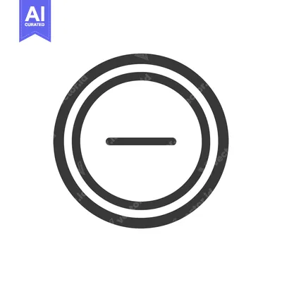 Aset premium populer: Minimalist Gray Minus Sign Icon in Double Circle Frame on White Backgr