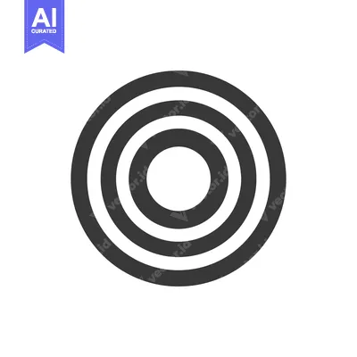 Aset desain premium: Concentric Circles: Minimalist Black and White Target Design on White