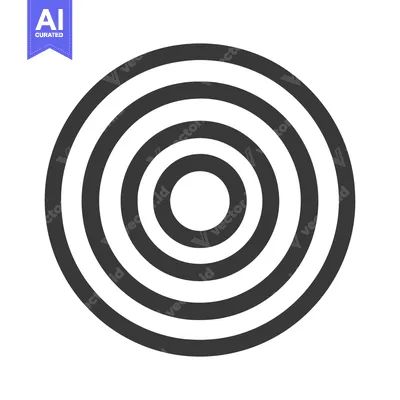 Aset desain premium: Concentric Circles: Minimalist Black and White Target Design, Geometri
