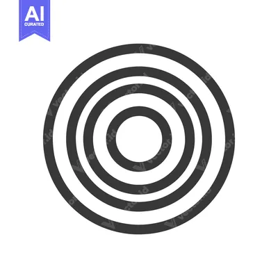 Premium design asset: Concentric Circles: Minimalist Black and White Geometric Design on Whi