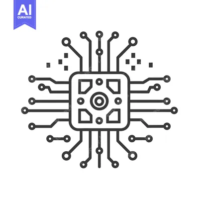 Aset desain premium: Circuit Board with Central Processing Unit and Connectors