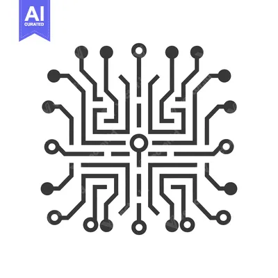 Aset desain premium: Circuit Board with Multiple Connections and Nodes