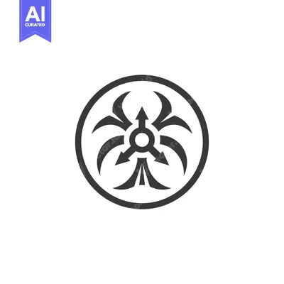 Premium design asset: Circular Abstract Design with Arrows and a Central Circle