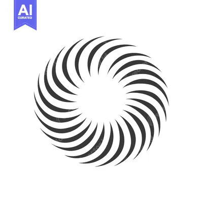 Aset desain premium: Circular abstract design with curved lines