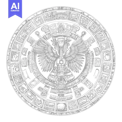 Popular premium asset: Circular Aztec Calendar with Winged Figure