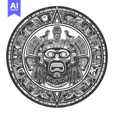 Popular premium asset: Circular Aztec design featuring a large detailed mask with geometric p