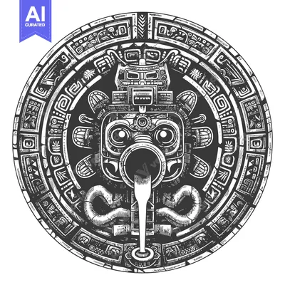 Popular premium asset: Circular Aztec Design with Central Face and Symbolic Motifs