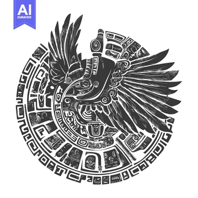 Aset premium populer: Circular Aztec Design with Winged Figure