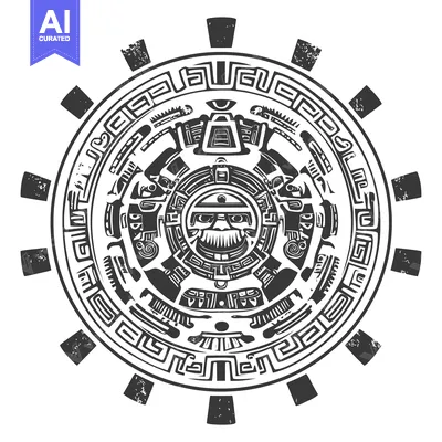 Popular premium asset: Circular Aztec-Style Pattern with a Central Face