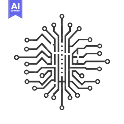 Aset desain premium: Circular Circuit Board with Multiple Connections