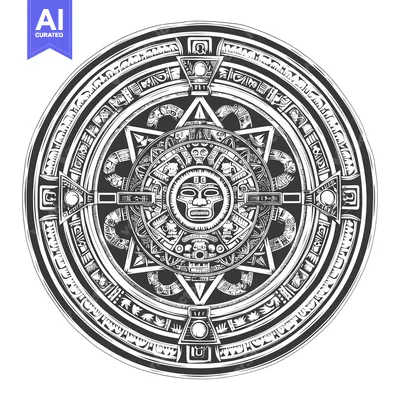 Popular premium asset: Circular Design with a Central Mask and Intricate Aztec Patterns