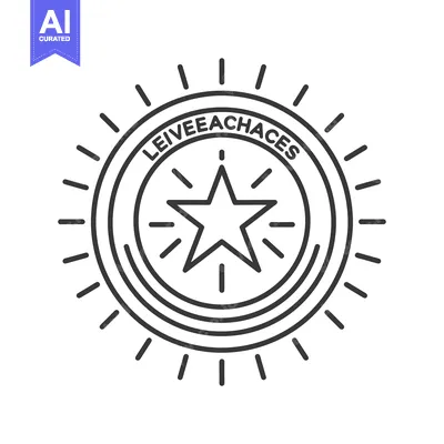 Aset premium populer: Circular Design with a Star and Text "Live Each Aces"