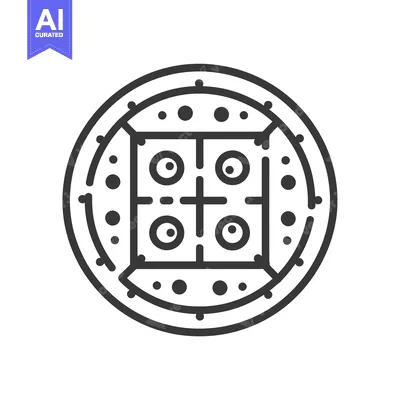 Premium design asset: Circular Design with Four Circles and Dotted Border