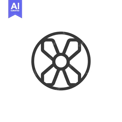 Aset desain premium: Circular Design with Four-Point Star Inside