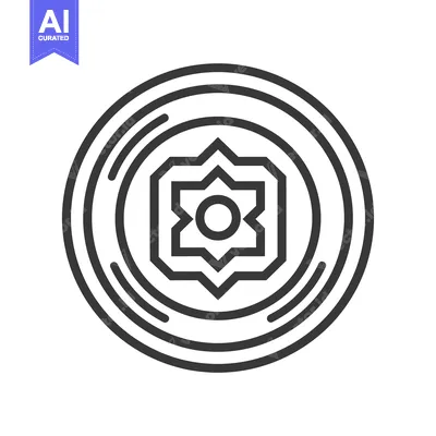 Aset premium populer: Circular Design with Geometric Star Pattern and Inner Circle