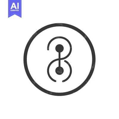 Aset desain premium: Circular Design with Intersecting Arcs and Two Dots