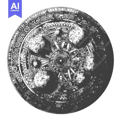 Aset desain premium: Circular Design with Intricate Geometric Patterns and Spirals