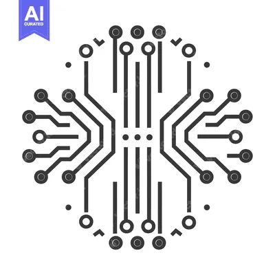 Aset desain premium: Circular Electronic Circuit Board with Interconnected Components