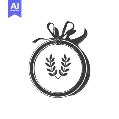 Premium design asset: Circular Emblem with Ribbon and Laurel Wreath