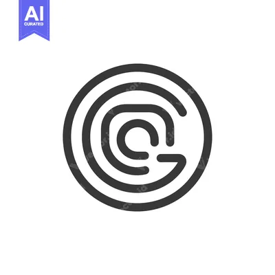 Aset premium populer: Circular Fingerprint Icon with Concentric Circles