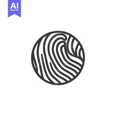 Aset desain premium: Circular Fingerprint Pattern with Curved Lines