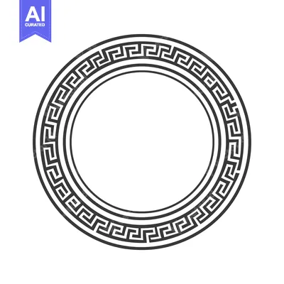 Aset premium populer: Circular Frame with Greek Key Pattern