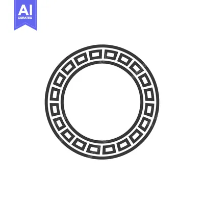 Aset premium populer: Circular Frame with Square Pattern Border