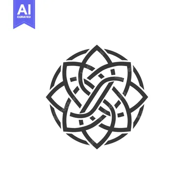Premium design asset: Circular Geometric Design with Interlocking Lines and Shapes