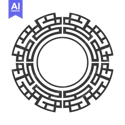 Aset premium populer: Circular Geometric Pattern with Interlocking Squares and Lines