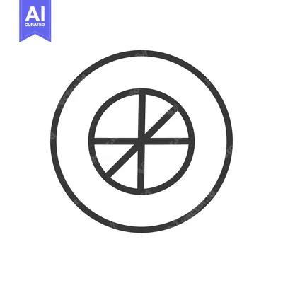 Aset desain premium: Circular Graphic with Radial Lines and a Centered Slash