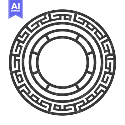 Aset desain premium: Circular Greek Key Pattern with Multiple Bands