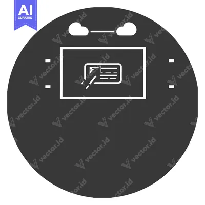 Aset premium populer: Circular Icon Depicting a Form and Pen