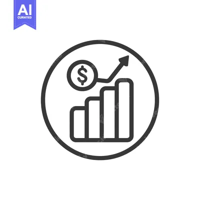 Popular premium asset: Circular icon depicting an upward trend in financial growth